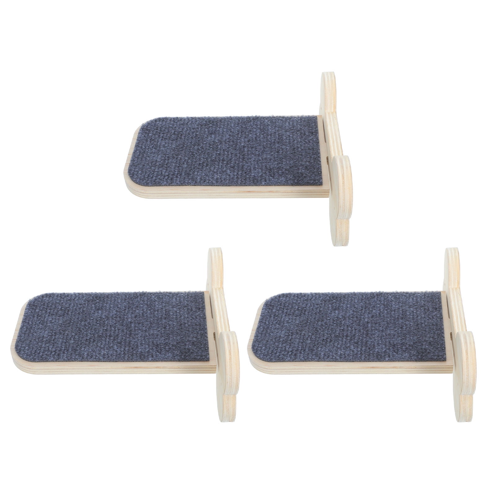 LITINKIMI Wall Mounted Cat Climbing Rack Khaki Wood Modular Design for Home 3Pcs