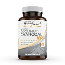 Activated Coconut Charcoal 1200mg, 180 Capsules - Pills for Digestive System, Bloating, Teeth Whitening, Vegan