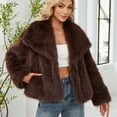 thumbnail image 5 of 2025 Women's Faux Fur Coat Fluffy Faux Fur Jacket Long Sleeve Lapel Furry Winter Jackets Shaggy Parka Short Coats, 5 of 8