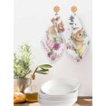 thumbnail image 2 of Happy Easter Kitchen Dish Towels for Drying Dishes Set of 2, Cute Rabbits Eggs Daisy Flowers Plants Watercolor Waffle Weave Microfiber Hand Tea Bathroom Towels Quick Dry & Absorbent Towel 12x12, 2 of 7