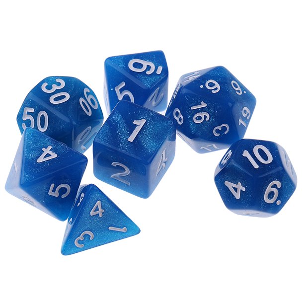 Dados Poliédricos Sunnimix 7 Piezas Azul Juegos de Mesa