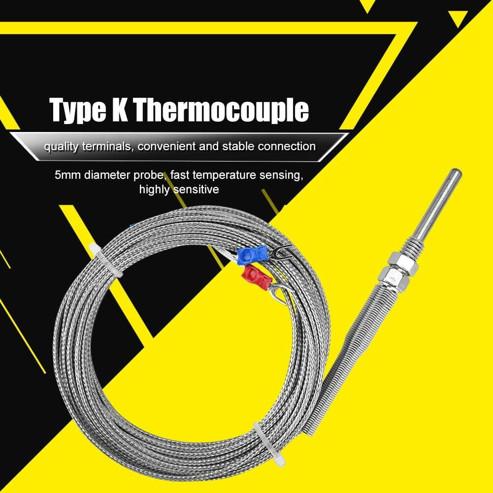 M8 Thread Type K Thermocouple 30mm Probe Temperature 2-Wires Sensor 1/2/3/4/5m 