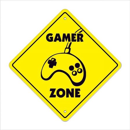 12 in. Gamer Zone Xing Crossing Decal Sign