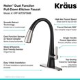 thumbnail image 4 of Kraus KPF-1673SFSMB Nolen Dual Function Pull, Faucets for Kitchen Sinks, Single-Handle, 16.4, Spot Free Stainless Steel/Matte Black, 4 of 13