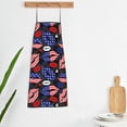 thumbnail image 5 of Naloa 1Pack Adjustable Bib Apron Waterdrop Resistant Cooking Kitchen Aprons for Women Men Chef, American With Lips Print, 5 of 5