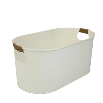 Better Homes & Gardens White Medium Galvanized Oval Tub, 20.27 IN L x 11.22 IN W