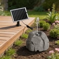 thumbnail image 4 of Fuebueo Solar Fountain for Bird Bath, Split Panel Water Pump, Gray Faux Rock Bubbler, Backyard Garden Pond Floating Aerator, 4 of 8