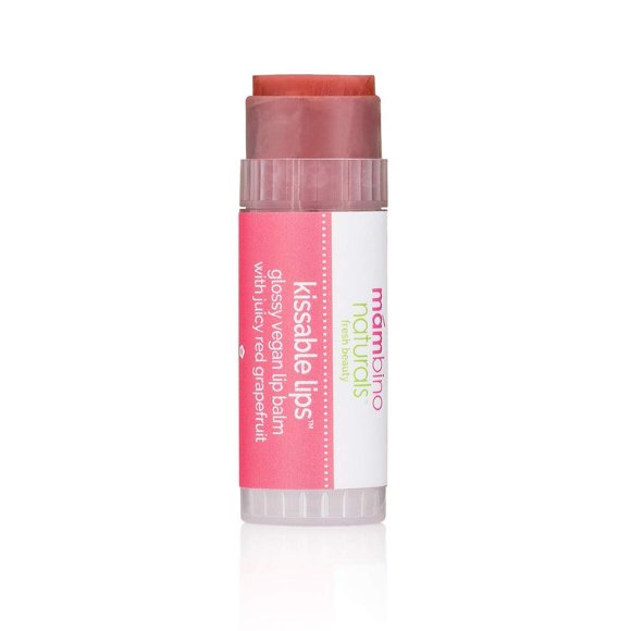 Mambino Organics Baume à Lèvres Embrassable, Lèvres Véganes Hydratantes et Brillantes, Pamplemousse Rouge Juteux, 7 g