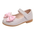 thumbnail image 1 of LNMQLPDBS Chaussures pour Filles en Cuir Bout Rond Bande Réglable Mocassins pour Bébé avec Grand Nœud pour Printemps Été Chaussures de Princesse Plates pour Fillettes Chaussures de Robe pour Mariage Communion, 1 of 6