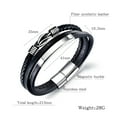 thumbnail image 2 of Braided leather bracelet for men black, 2 of 5