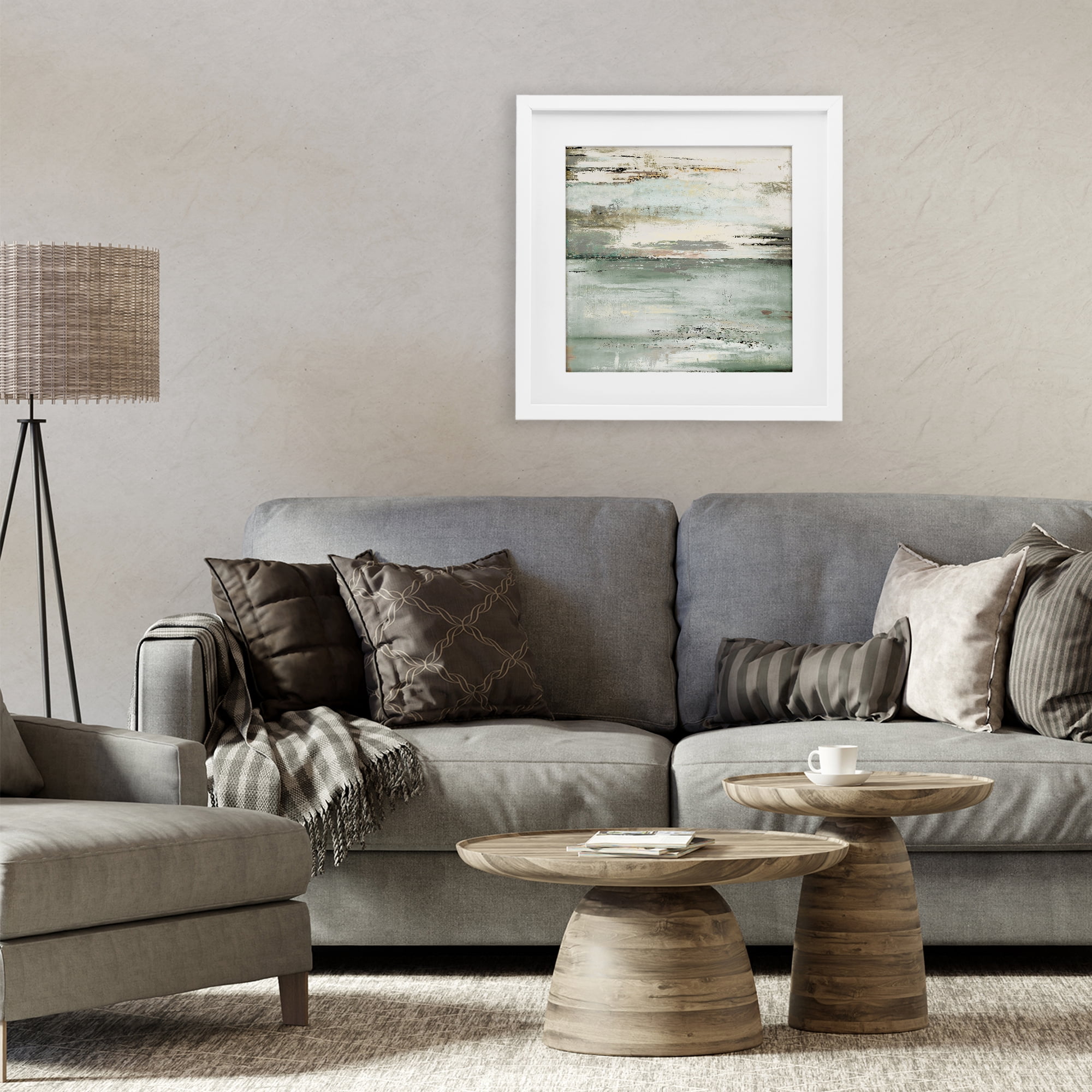 Stupell Industries The Seafoam Ones Abstract White Framed Print Under Glass, design by Patricia Pinto