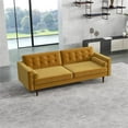 thumbnail image 4 of Pemberly Row Mid-Century Modern Tufted Back Gold Velvet Upholstered Sofa, 4 of 7
