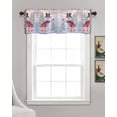 thumbnail image 3 of Winter Snowman Linen Curtain Valance for Bedroom/Bathroom/Kitchen/Office/Living/Dining Room Windows,Christma Tree Christma Plaid Bird Rod Pocket Topper Drapes Decorative Cafe Drapery Panel 60x18, 3 of 6