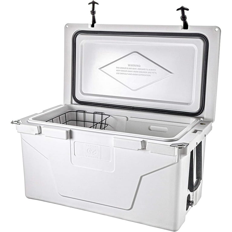 Yachter's Choice 50 Qt Hard-Sided Cooler with Basket, White