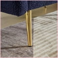 thumbnail image 4 of Modern Teddy Upholstered Loveseat Sleeper Sofa with Adjustable Backrest & Golden Legs – Dark Blue for Living Room, 4 of 10