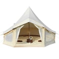 thumbnail image 3 of Bingirl Outdoor Canopy Canvas Bell Tent/Tent Pop-Up Shelter with Mosquito and UV Protection for Camping or Backyard, 3 of 6