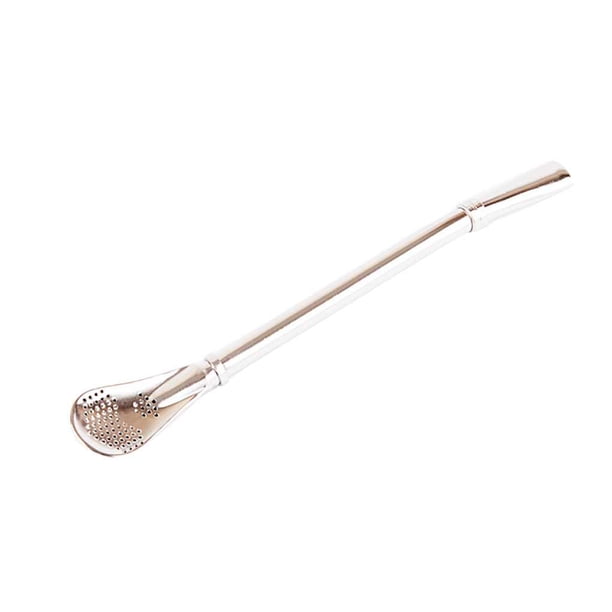 Naiovety Filtro de pajita para beber caliente de acero inoxidable reutilizable, colador largo para té, cuchara agitadora, Infusor de té Mostrada