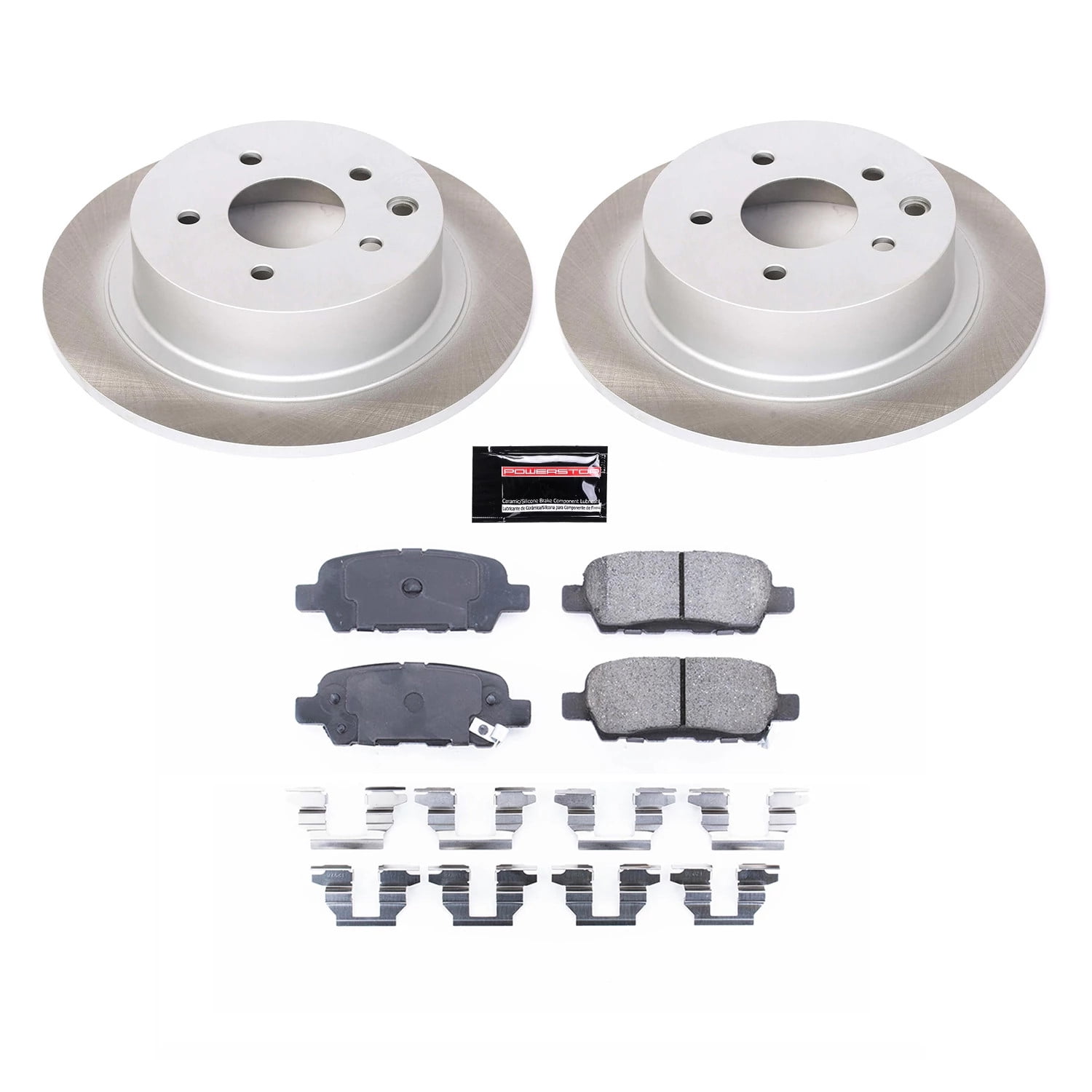 PowerStop Rear Semi-Coated Rotor and Low-Dust Ceramic Brake Pad Kit SC098
