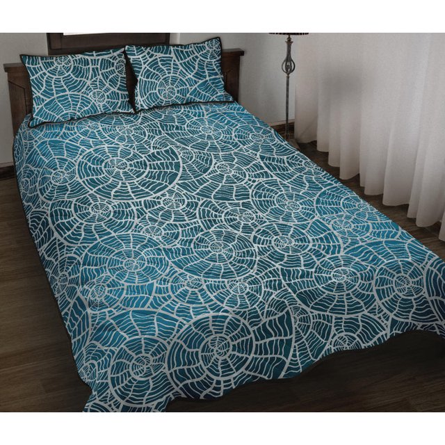 Juego de cama edredón con estampado de conchas