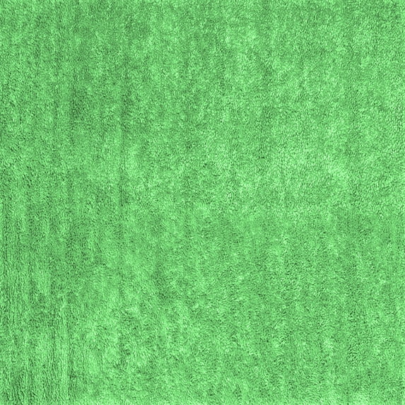 Ahgly Company Indoor Square Abstract Emerald Green Contemporary Area Rugs, 6' Square