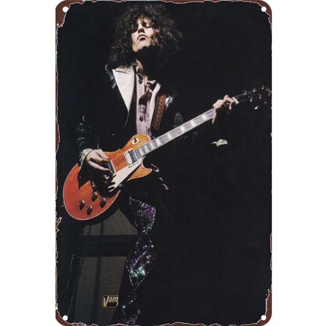 Chapa Metal Marc Bolan Pintura Hierro Rectangular Pared para Y Bar 20x30cm