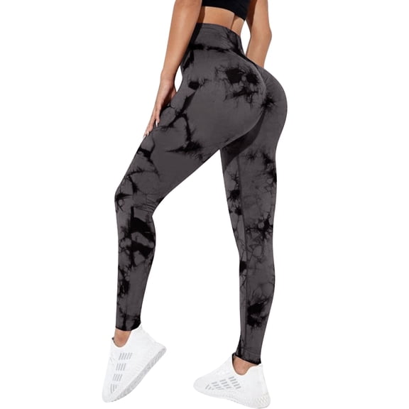 SEARCHI Booty Leggings Tie-dye Full Length Skin Tight Butt Lifting Workout Legging High Waist Tummy Gym Yoga Pants Women Soft Squat Proof Sweatpants
