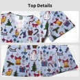 thumbnail image 2 of VIAOLI Women's Christmas Print Scrub Top - V-Neck Top with Pockets & Split Hem, 13 Colors, 2 of 5