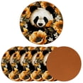 thumbnail image 2 of Panda 6PCS Round Coasters Set, Microfiber Leather Drink Coasters 11x11 cm/4.3x4.3 in - Heat Mats for Home and Kitchen Use, 2 of 6
