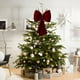 thumbnail image 4 of Adornos navideños, adornos navideños, regalos navideños Lazo grande de terciopelo rojo vino Decoración navideña Árbol de Navidad Adornos navideños Exhibición de ventana Colgante Lazo de tela, 4 of 6
