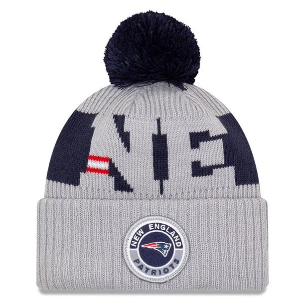 New England Patriots New Era 2020 Nfl Sideline Sport Pom Cuffed Knit Hat Gray Navy Osfa Walmart Com Walmart Com