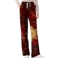 thumbnail image 6 of Fabrcox Christmas Straight Leg Pajamas Bottoms for Women Loose Fit Christmas Snowman Printed Drawstring Wide Leg Lounge Long Bottoms Deep Red XXL, 6 of 6
