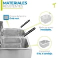 thumbnail image 2 of Freidora Electrica De Aceite Doble Industrial 3400w Onof Color Plateado Frecuencia 50/60 Hz, 2 of 6