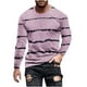thumbnail image 2 of Blusas y camisas de manga larga con cuello redondo para hombre, blusa informal de manga larga con cuello redondo y estampado de rayas para hombre., 2 of 5