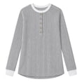 thumbnail image 4 of TEMOFON Long Sleeve Shirts for Women Fall Womens Tops with Button Crew Neck Lightweight Sweater for Women, 4 of 4