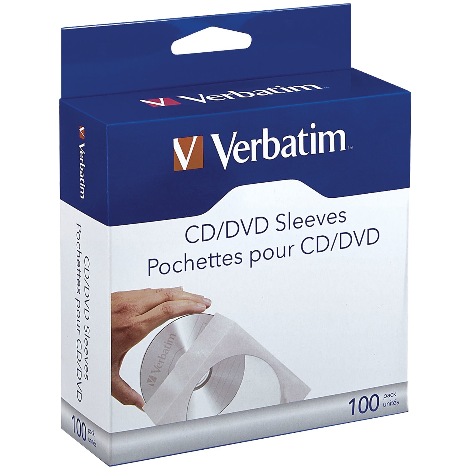 Verbatim 95102 4.7GB DVD-RS 100-Count Spindle and CD/DVD Paper Sleeves with Clear Window, 100-Pack - image 3 of 4