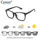 Cyxus Photochromic Anti-Blue Light Square Glasses Black Frame + Transparent to Grey Color Changeable Lenses Sunglasses 8382T01 - image 1 of 10