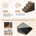 thumbnail image 5 of PayUSD Dog Stairs for Bed Couches 22.5”H 4-Step Dog Steps for High Bed Car Pet Steps for Small Dogs Cats Doggy Non-Slip Indoor Ramp, Brown, 5 of 7