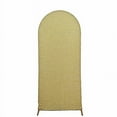 thumbnail image 2 of BalsaCircle 5 ft Champagne Fitted Metallic Spandex Round Top Wedding Arch Backdrop Stand Cover Party Events Decorations, 2 of 8