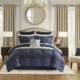 thumbnail image 2 of Bedding Sets, 4 PCS King Comforter Set Navy, Navy Bed Sets,Polyester Comforter Sets, Household Supplies & Décor, Bedding, Bedding Sets 4 PCS King Comforter Set Navy, 2 of 11