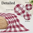 thumbnail image 6 of Plaid Red, Throw Pillow Cover, Pillowcase Protectors with Zipper, Breathable Decorative Lumbar Pillow Case Cover, Abstract Minimalistic Geometric Lattice Pillow Shams for Couch Sofa 16x24Inch, 6 of 8