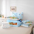 thumbnail image 6 of jejeloiu Watercolor Ocean Life 7-Piece Twin Bedding,Whale Print Bedding Comforter Set For Boys,Blue White,Polkadot Reversible, 6 of 7