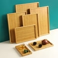 thumbnail image 3 of Wooden Color Rectangular Serving Tray Tea Cup Trays Tableware Stand Fruit Bread Tea Food Tray Oil Resistant Tray KitchenSupply, 3 of 10