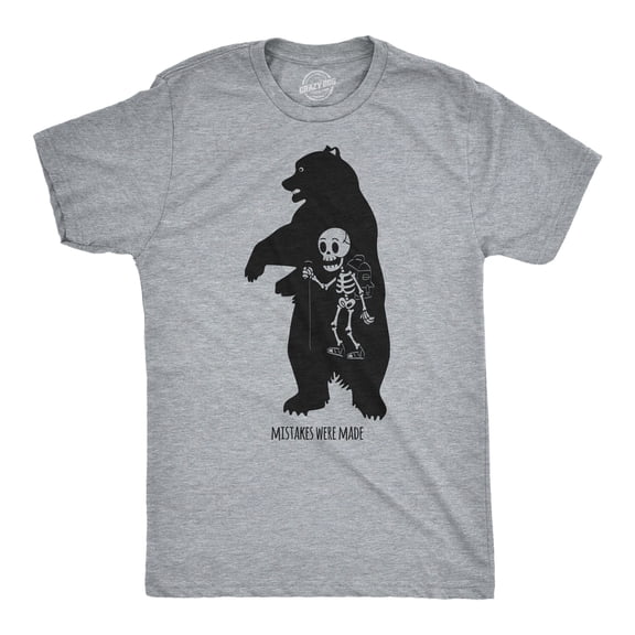 Mens Funny T Shirts Mistakes Were Made Sarcastic Bear Attack Tee For Men Graphic Tees