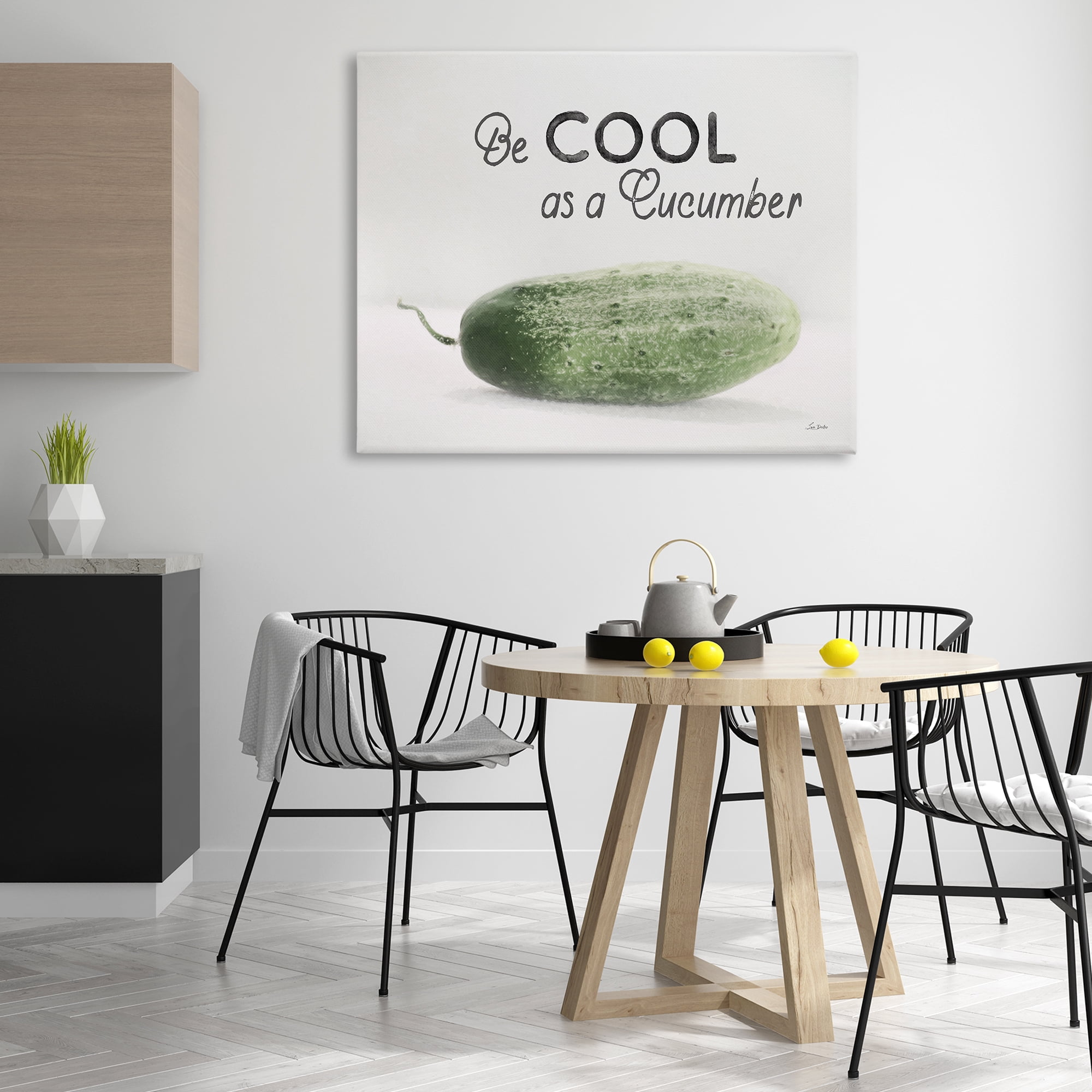 Stupell Industries Cool As A Cucumber Food & Beverage Painting Wrapped Canvas Art Print Wall Art, 48 x 36