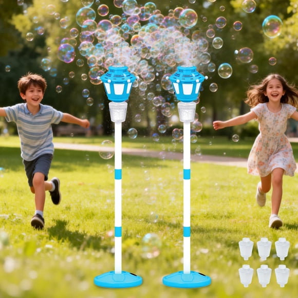 Máquina de burbujas iuuoi, paquete de 2, recargable con luz, 102 cm