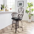thumbnail image 4 of Home Square 2-Piece 24" Metal Swivel Counter Stool Set in Dark Brown, 4 of 10