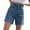 Dark Blue, variant on AJGRHE Jean Shorts for Women Trendy High Waisted Stretchy Denim Summer Raw Hem Mom Long Shorts Cutoff Jorts Pink XS