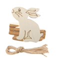thumbnail image 4 of VerPetridure 10PCS Wood Rabbit Hanging Ornaments with Twines for Easter Party Decoration, 4 of 8