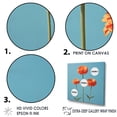 thumbnail image 3 of Designart "Zesty Zinnias In Orange And Blue" Zinnias Wall Art Living Room, 3 of 7
