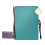 Rocketbook Smart Reusable Notebook - Lined Eco-Friendly Notebook with 1 Pilot Frixion Pen & 1 Microfiber Cloth Included - Neptune Teal Cover, Executive Size (6" x 8